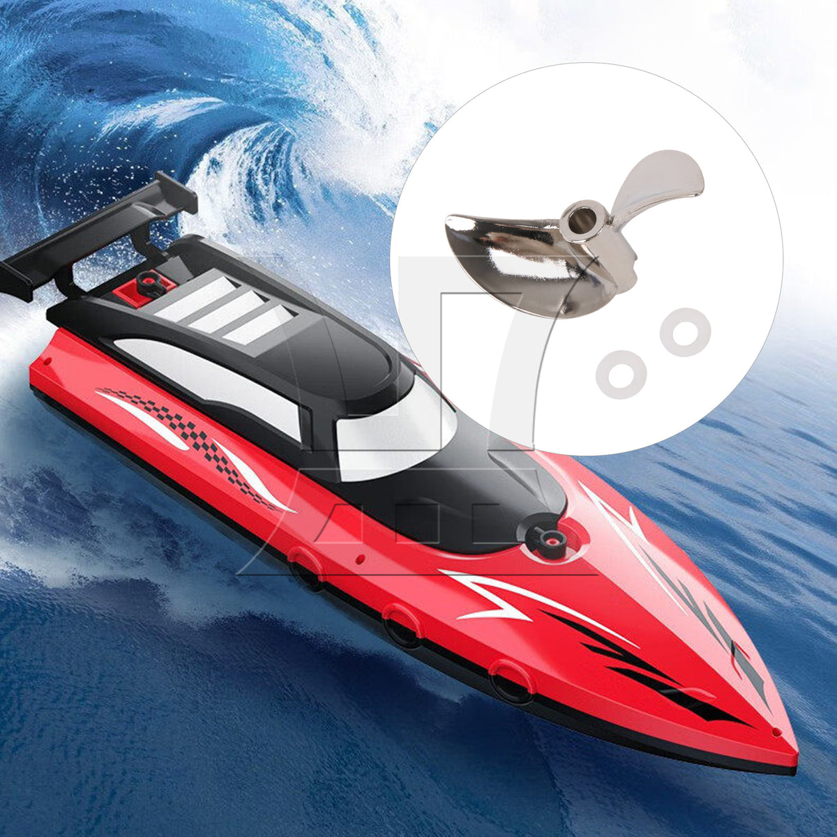BQLZR 1pc Metal Spiral Propeller with Plastic Gasket White 5x10x1mm Zinc Alloy Propeller
