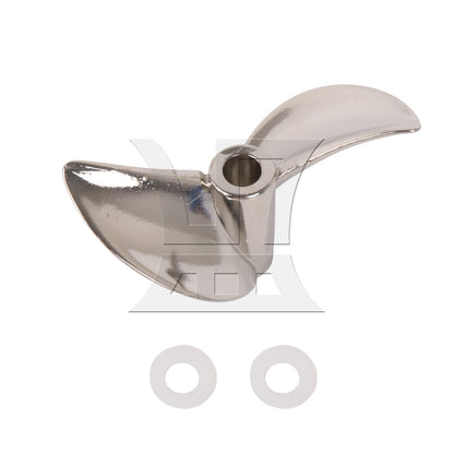 BQLZR 1pc Metal Spiral Propeller with Plastic Gasket White 5x10x1mm Zinc Alloy Propeller