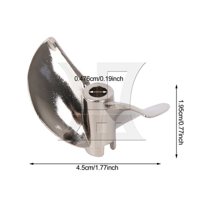 BQLZR 1pc Metal Spiral Propeller with Plastic Gasket White 5x10x1mm Zinc Alloy Propeller