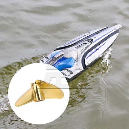 BQLZR 1PC P1.4 35mm RC Boat Metal Propeller PRB0313Y Golden with Brass Sleeve Replaces FT016 FT007 FT012