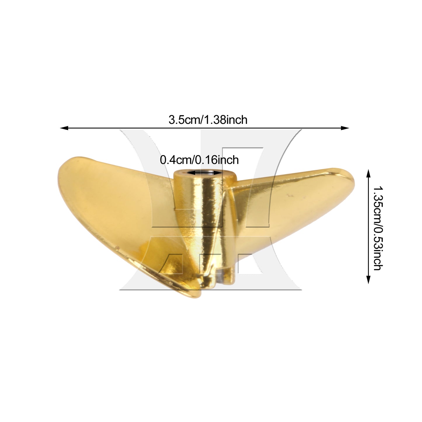 BQLZR 1PC P1.4 35mm RC Boat Metal Propeller PRB0313Y Golden with Brass Sleeve Replaces FT016 FT007 FT012