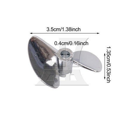 BQLZR 1PC P1.4 35mm RC Boat Metal Propeller PRB0313S Silver w/ Brass Sleeve Replacement for FT016 FT007 FT012