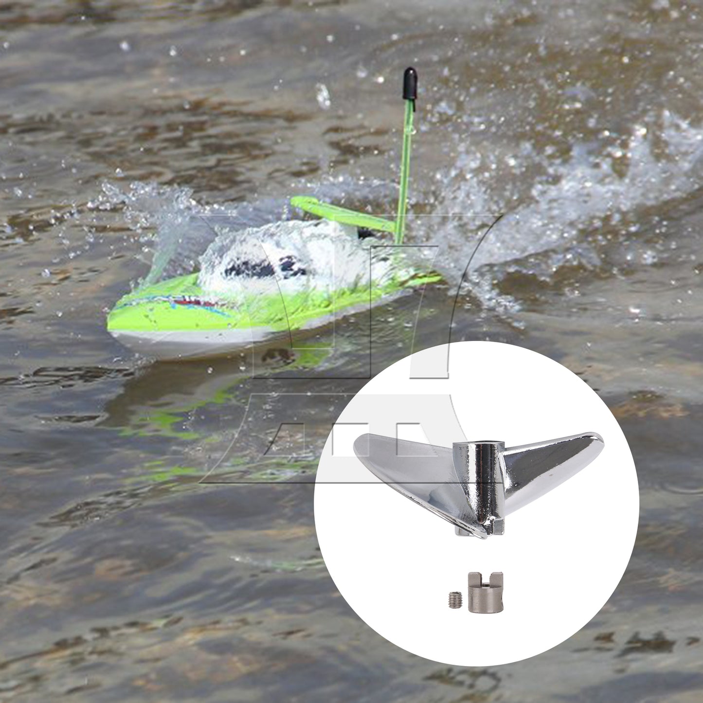BQLZR 1PC P1.4 35mm RC Boat Metal Propeller 351404S Silver with Propeller Drive Dogs Replacement for FT016 FT007 FT012
