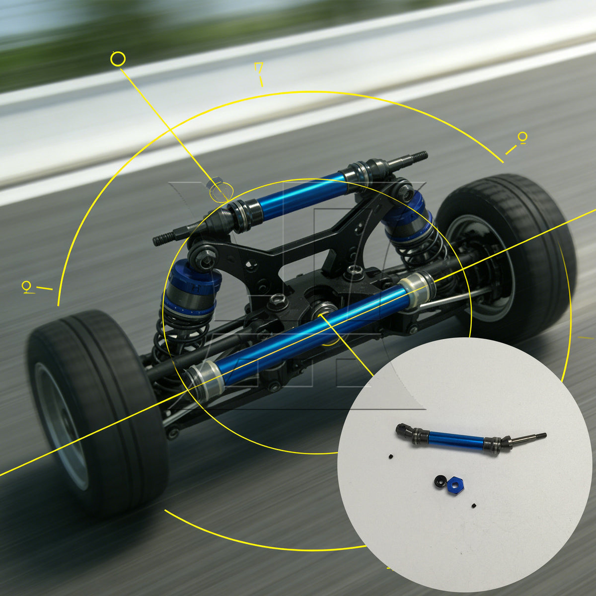 BQLZR 1pc RC1:10 Cvd Front Drive Shaft Blue Model Car Repair Replacement Spare Parts