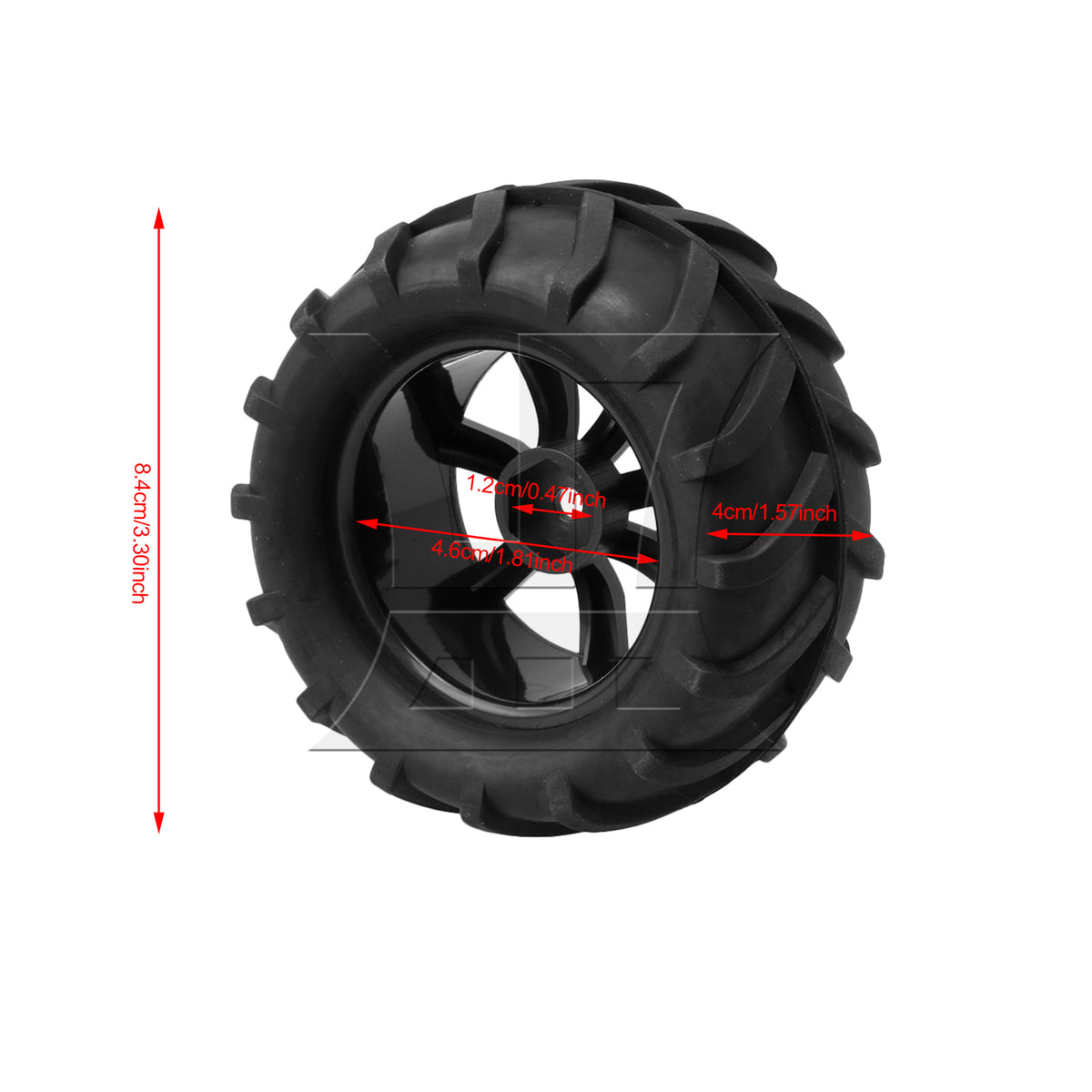 BQLZR 1pc RC1:16 Tires And 7-Spoke Black Wheel Rim 20486 Right Wheels for Model Car Repair Replacement Spare Parts