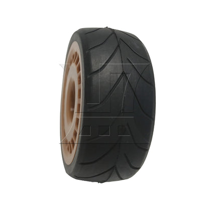 BQLZR 1pc RC1:10 Flat Sports Car Eight-Character Rubber Tires and Plastic Wheels, Coffee Color Model Car Replacement Parts