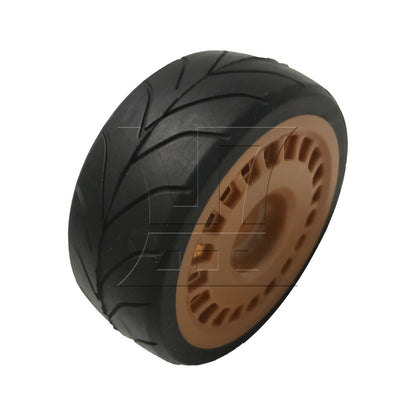 BQLZR 1pc RC1:10 Flat Sports Car Eight-Character Rubber Tires and Plastic Wheels, Coffee Color Model Car Replacement Parts