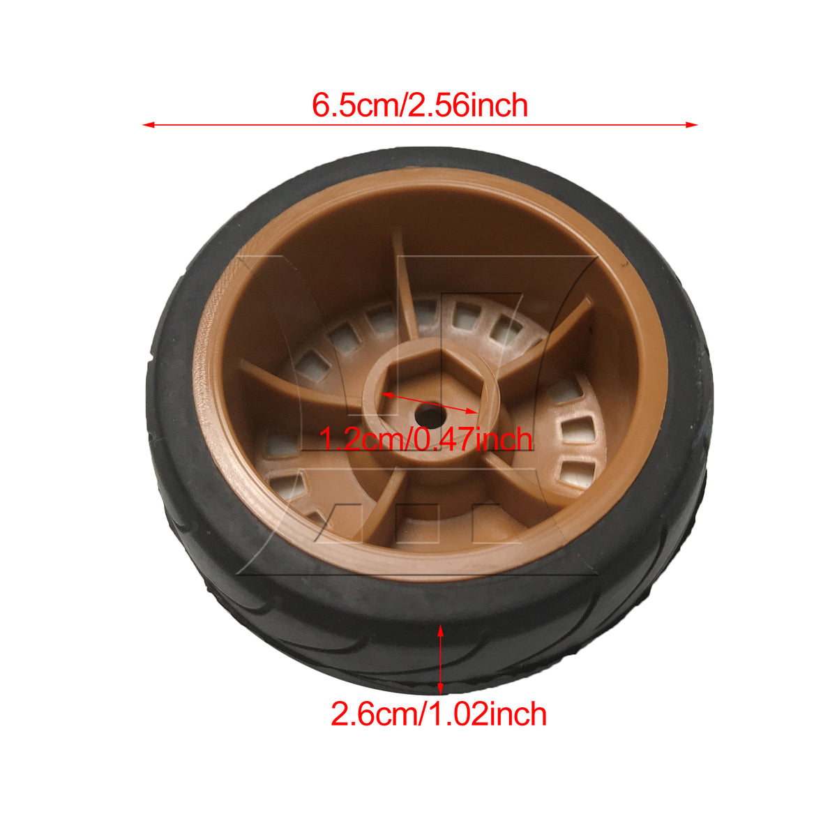 BQLZR 1pc RC1:10 Flat Sports Car Eight-Character Rubber Tires and Plastic Wheels, Coffee Color Model Car Replacement Parts
