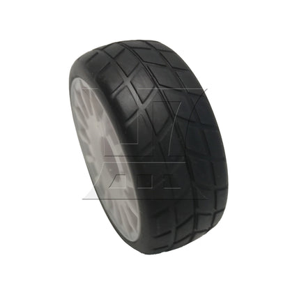 BQLZR 1pc RC1:10 Flat Sports Car Checkered Rubber Tire and Plastic Wheels White Model Car Replacement Parts