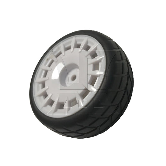 BQLZR 1pc RC1:10 Flat Sports Car Checkered Rubber Tire and Plastic Wheels White Model Car Replacement Parts