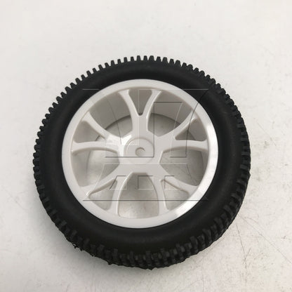 BQLZR 1pc RC1:10 Off-Road Vehicle One-Line Tire and 10-Spoke Y-Shaped Wheels Front Wheels White Model Car Replacement Parts