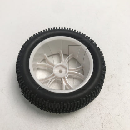 BQLZR 1pc RC1:10 Off-Road Vehicle One-Line Tire and 10-Spoke Y-Shaped Wheels Front Wheels White Model Car Replacement Parts