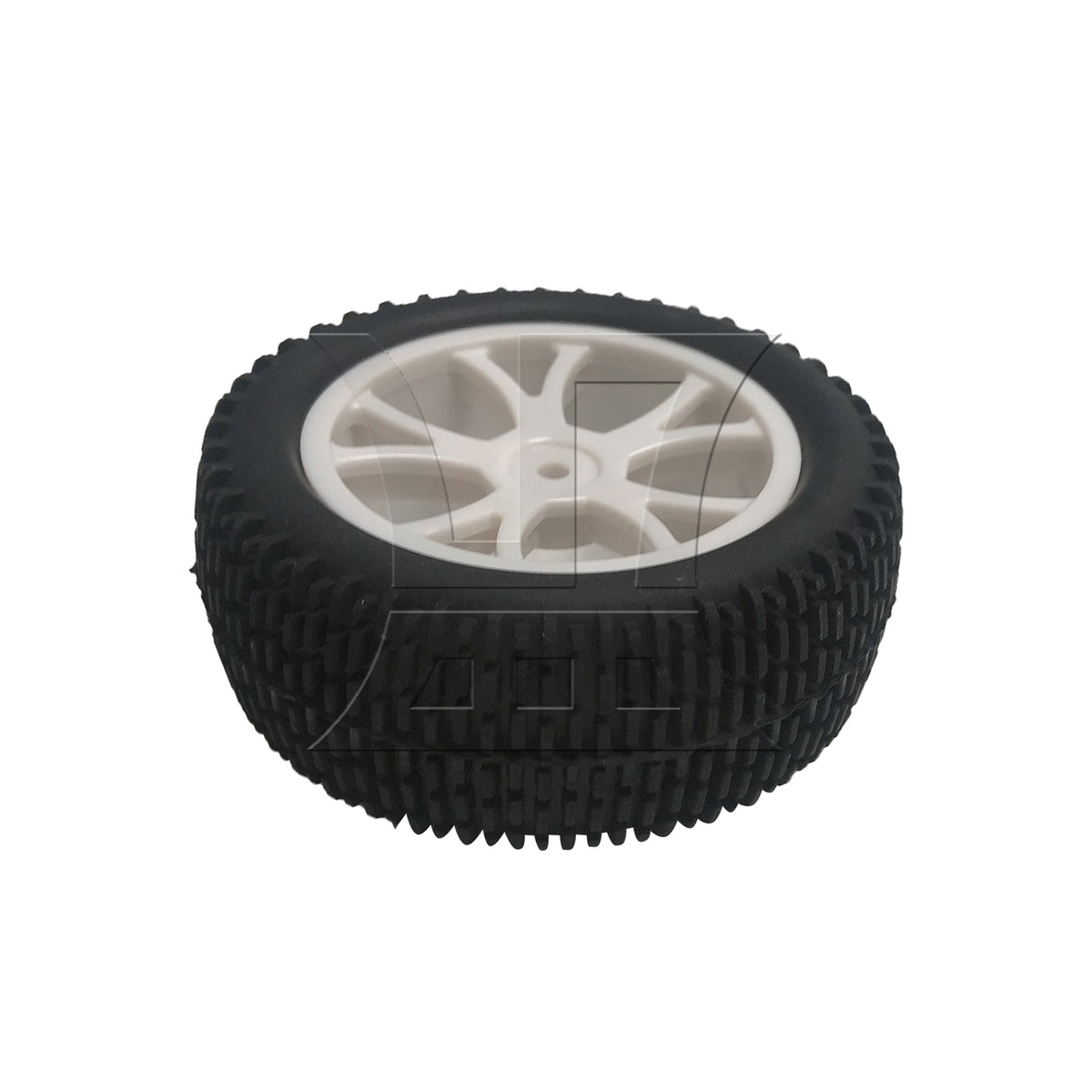 BQLZR 1pc RC1:10 Off-Road Vehicle One-Line Tire and 10-Spoke Y-Shaped Wheels Front Wheels White Model Car Replacement Parts