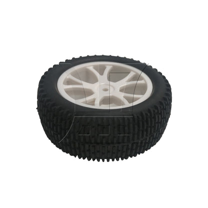BQLZR 1pc RC1:10 Off-Road Vehicle One-Line Tire and 10-Spoke Y-Shaped Wheels Front Wheels White Model Car Replacement Parts
