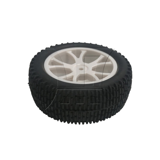 BQLZR 1pc RC1:10 Off-Road Vehicle One-Line Tire and 10-Spoke Y-Shaped Wheels Front Wheels White Model Car Replacement Parts
