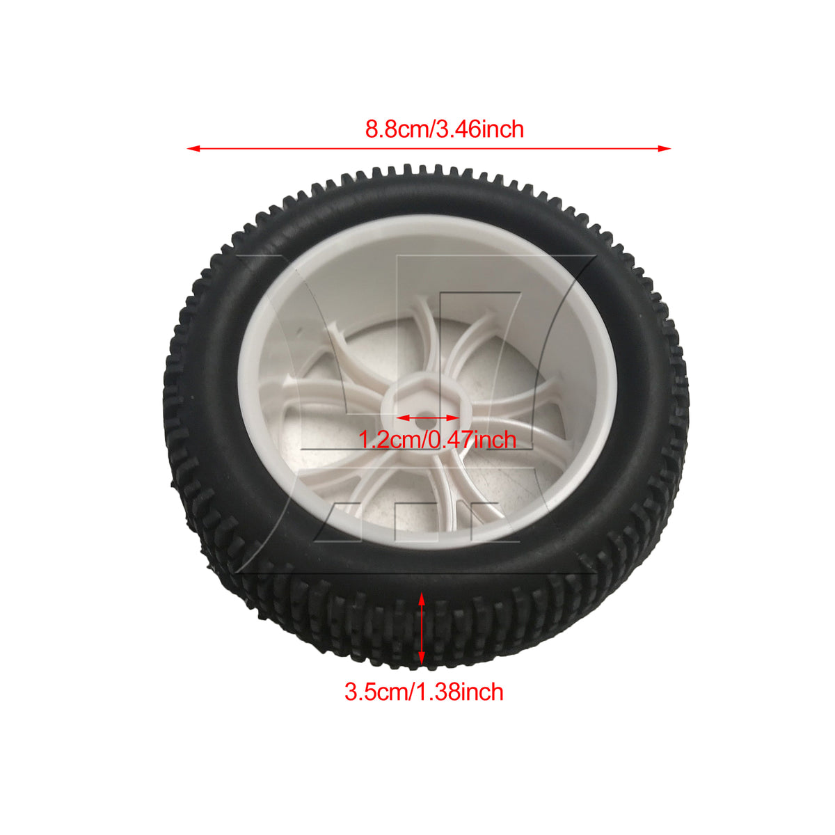 BQLZR 1pc RC1:10 Off-Road Vehicle One-Line Tire and 10-Spoke Y-Shaped Wheels Front Wheels White Model Car Replacement Parts