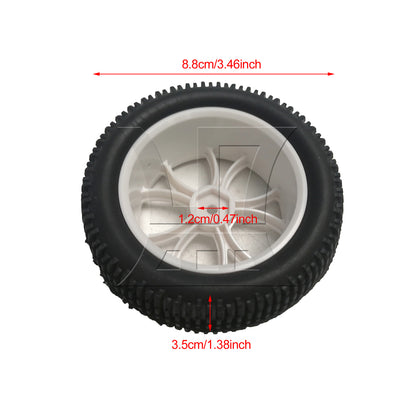 BQLZR 1pc RC1:10 Off-Road Vehicle One-Line Tire and 10-Spoke Y-Shaped Wheels Front Wheels White Model Car Replacement Parts
