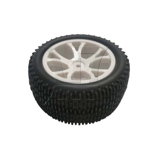 BQLZR 1pc RC1:10 Off-Road Vehicle One-Line Tire and 10-Spoke Y-Shaped Wheels Rear Wheel White Model Car Replacement Parts