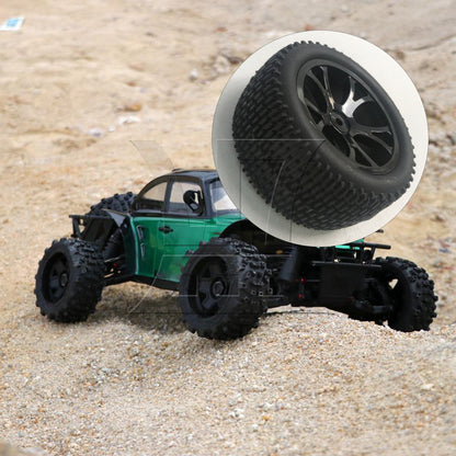 BQLZR 1pc RC1:10 Off-Road Vehicle One-Line Tire and 10-Spoke Y-Shaped Wheels Rear Wheel Black Model Car Replacement Parts