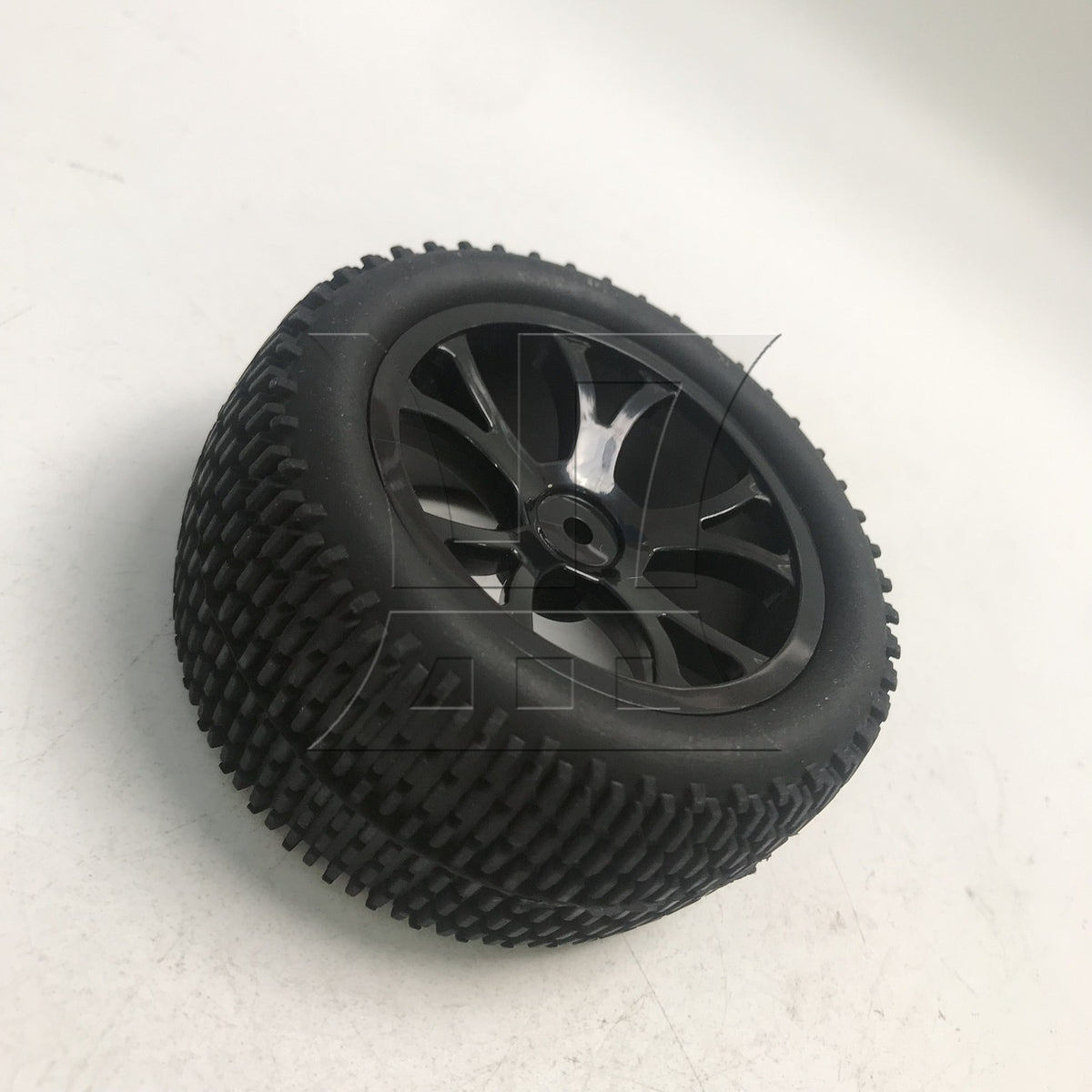 BQLZR 1pc RC1:10 Off-Road Vehicle One-Line Tire and 10-Spoke Y-Shaped Wheels Rear Wheel Black Model Car Replacement Parts