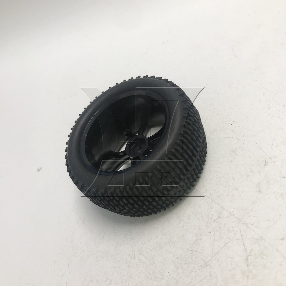 BQLZR 1pc RC1:10 Off-Road Vehicle One-Line Tire and 10-Spoke Y-Shaped Wheels Rear Wheel Black Model Car Replacement Parts