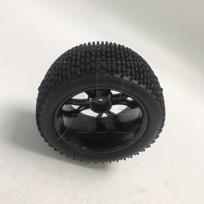 BQLZR 1pc RC1:10 Off-Road Vehicle One-Line Tire and 10-Spoke Y-Shaped Wheels Rear Wheel Black Model Car Replacement Parts