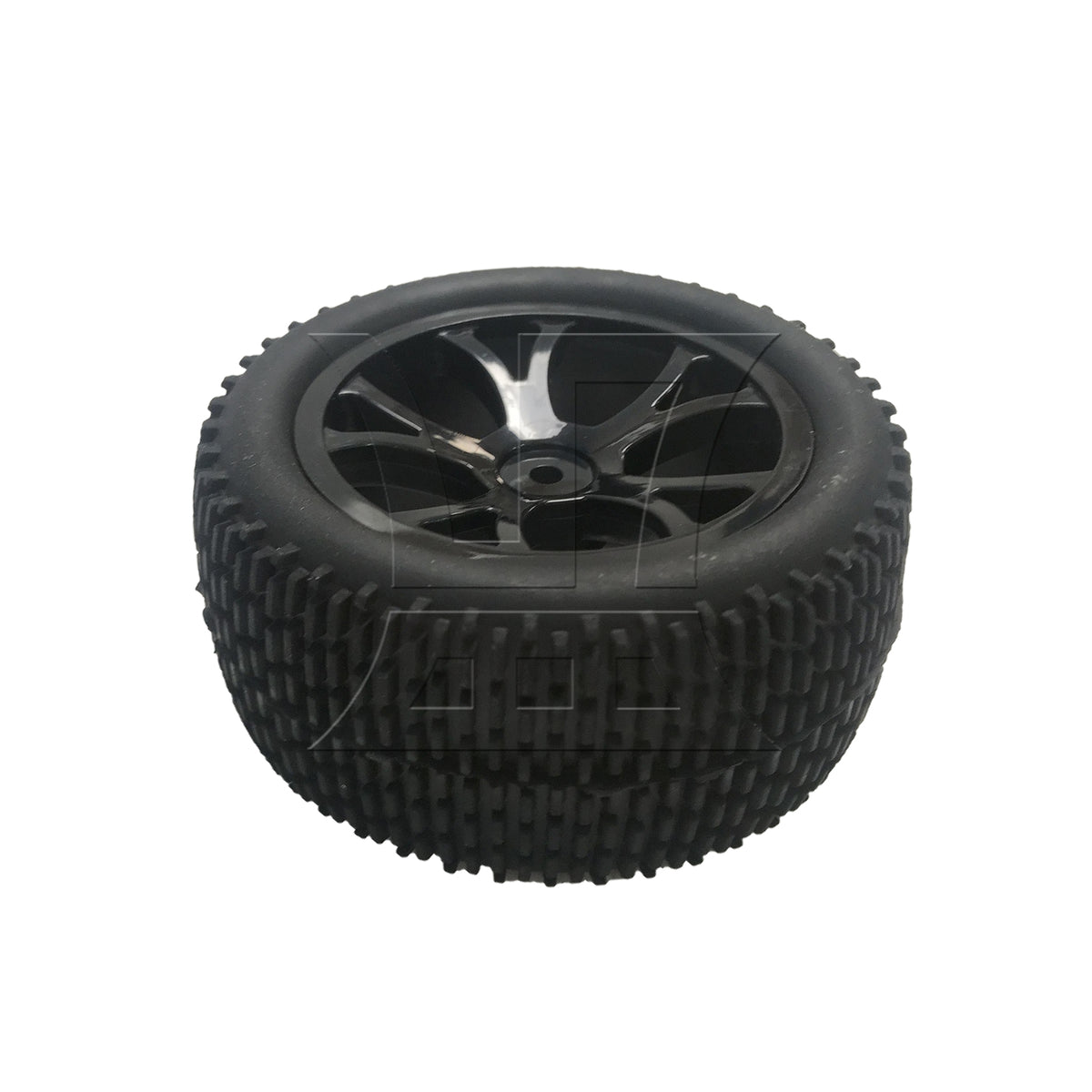 BQLZR 1pc RC1:10 Off-Road Vehicle One-Line Tire and 10-Spoke Y-Shaped Wheels Rear Wheel Black Model Car Replacement Parts