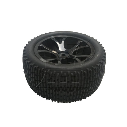 BQLZR 1pc RC1:10 Off-Road Vehicle One-Line Tire and 10-Spoke Y-Shaped Wheels Rear Wheel Black Model Car Replacement Parts