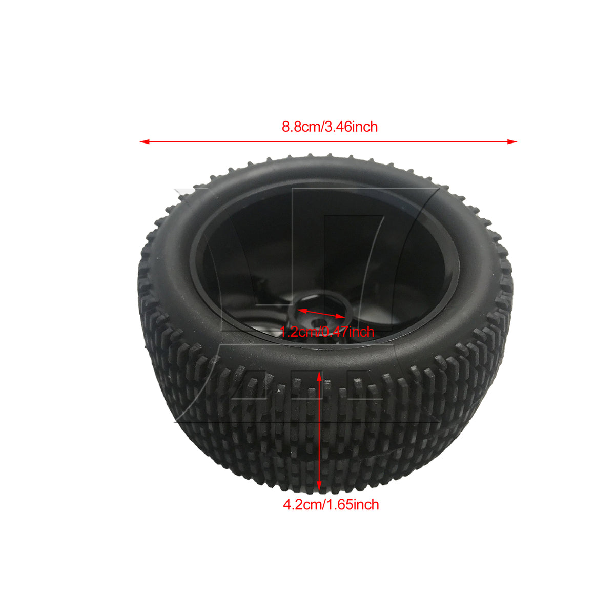 BQLZR 1pc RC1:10 Off-Road Vehicle One-Line Tire and 10-Spoke Y-Shaped Wheels Rear Wheel Black Model Car Replacement Parts