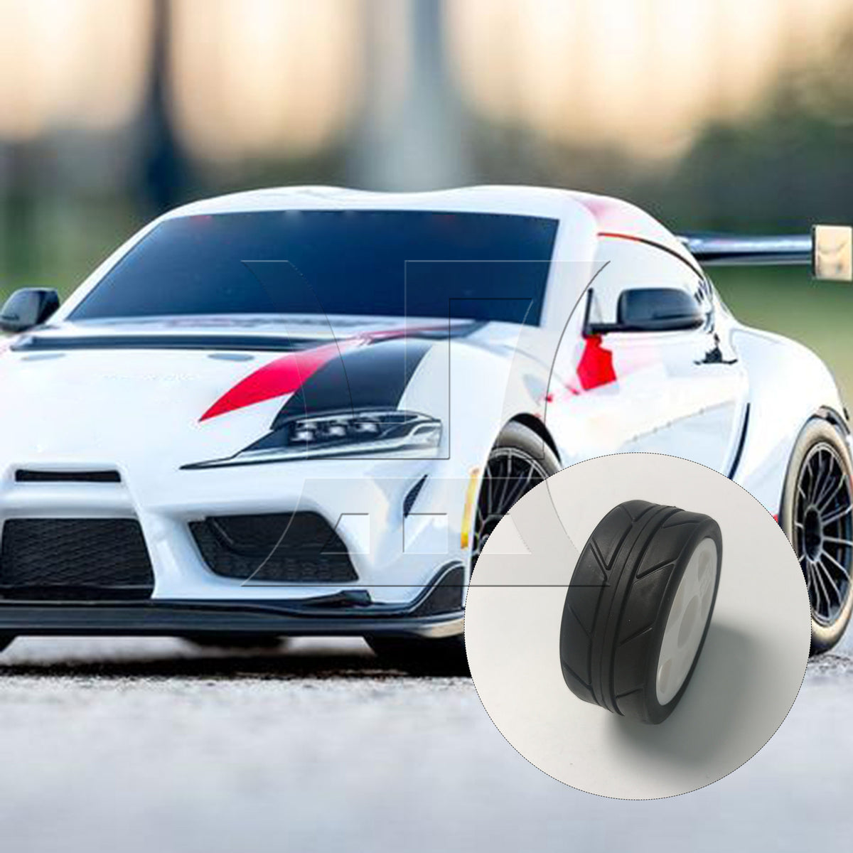 BQLZR 1pcs RC1:10 Sports Cars Wheels and Tires White Hex Hub Flat-run Remote-Controlled Electric Car