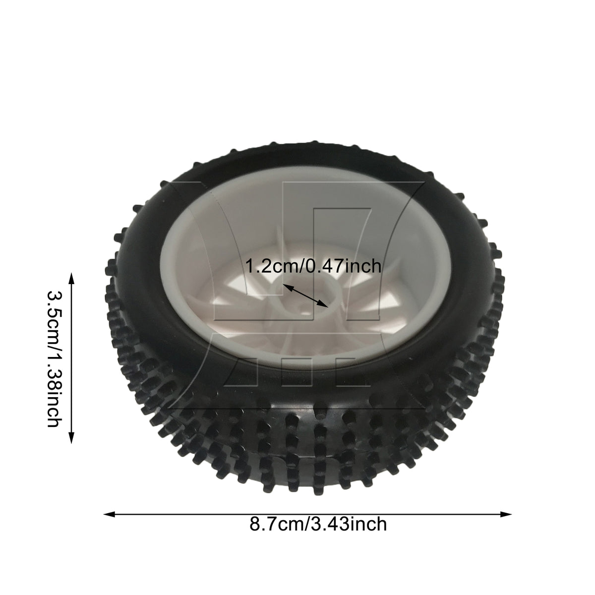 BQLZR 1pcs Off-road Vehicle Tires White Hub Front Wheel DIY Car Accessories