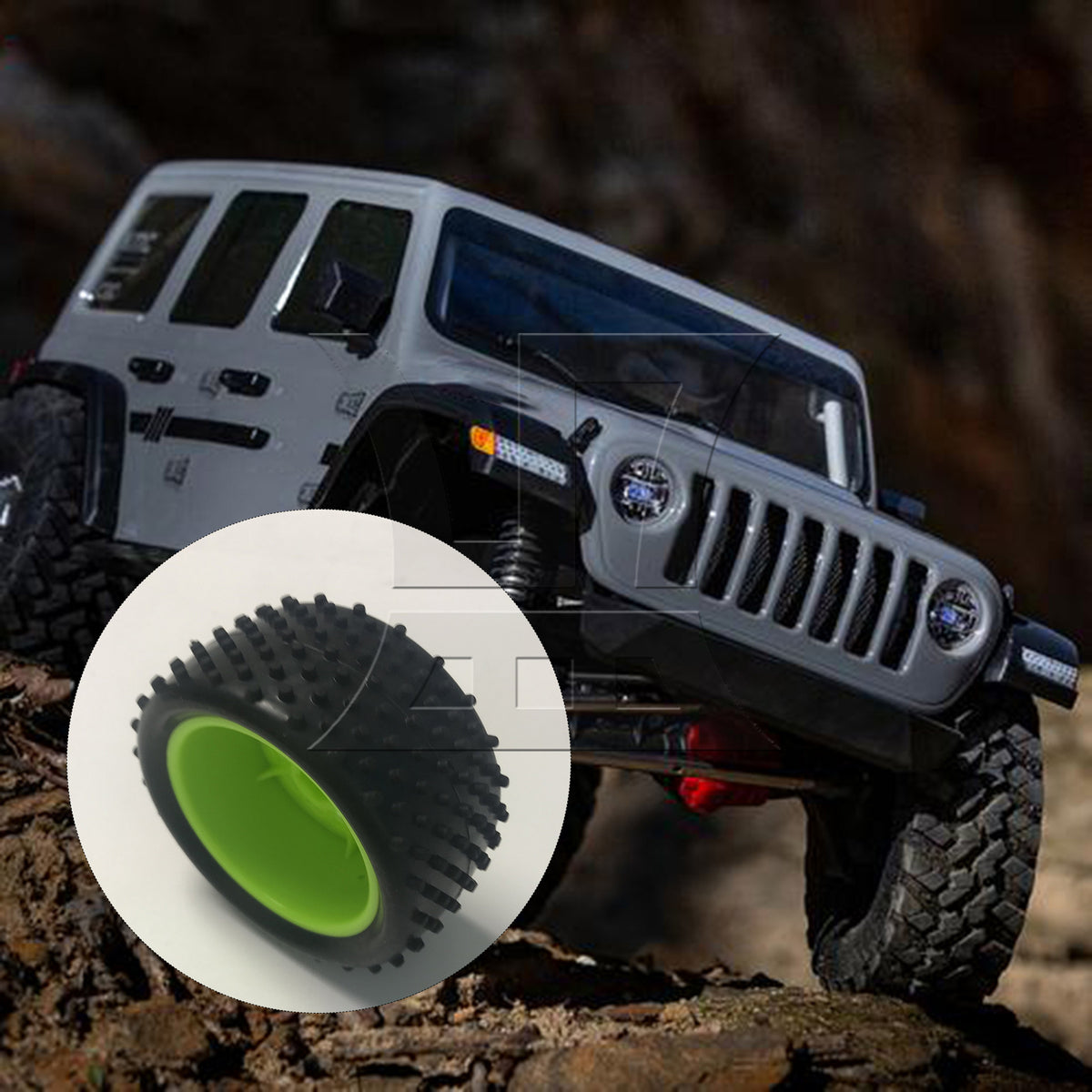 BQLZR 1pcs Off-road Vehicle Tires Green Hub Rear Wheel DIY Car Accessories