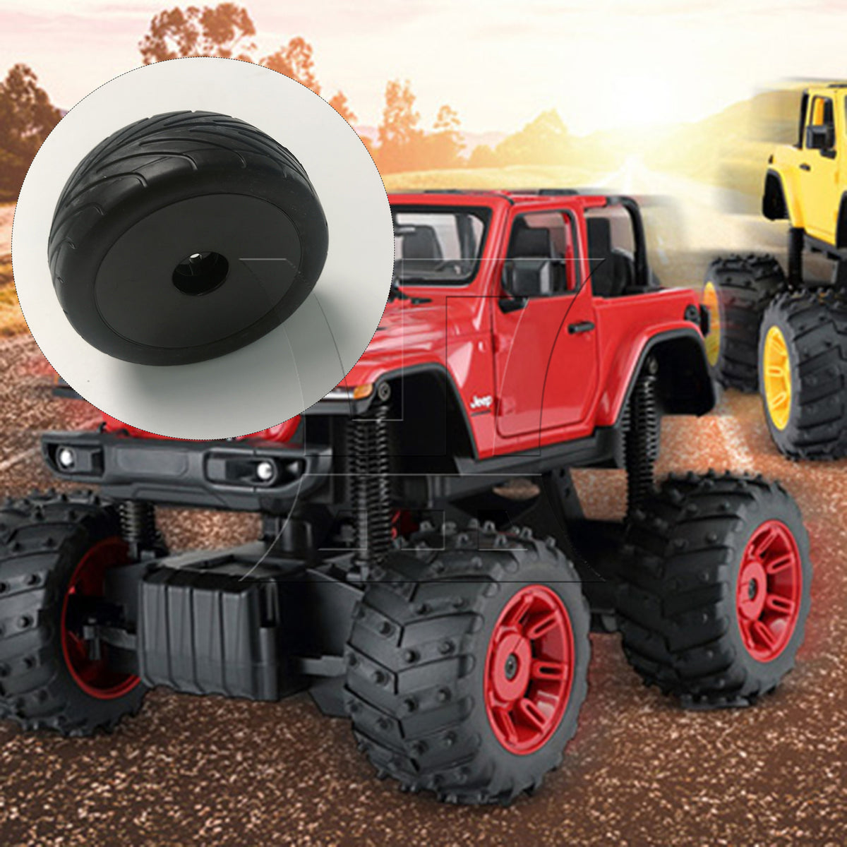 BQLZR 1pcs RC1:10 Off-road Vehicle Tires Black Disc Hub Front Wheel DIY Car Accessories