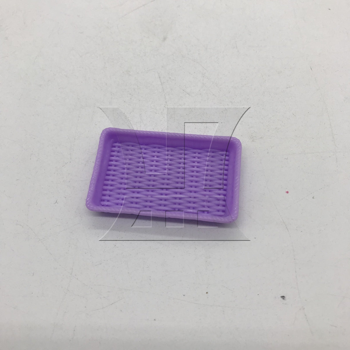 BQLZR 1pc DIY Scene Mini Rectangular Dining Plate Purple for Indoor Model