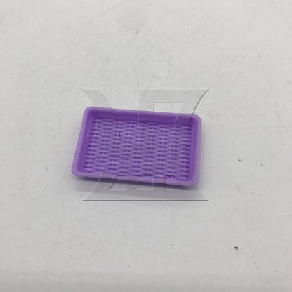 BQLZR 1pc DIY Scene Mini Rectangular Dining Plate Purple for Indoor Model