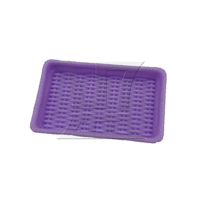 BQLZR 1pc DIY Scene Mini Rectangular Dining Plate Purple for Indoor Model
