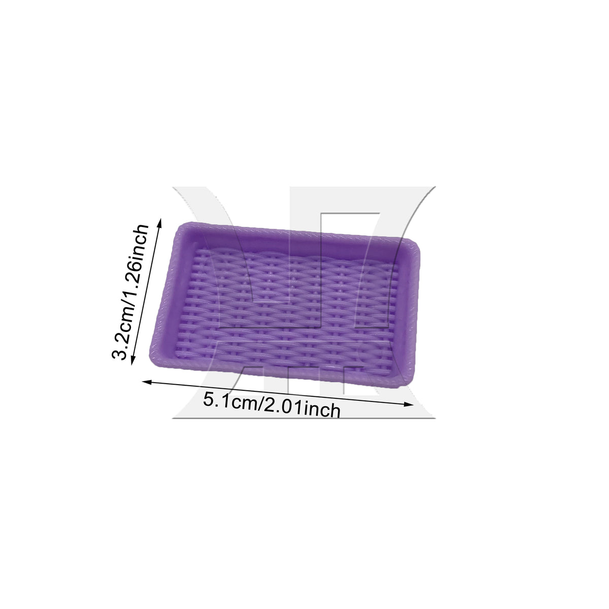 BQLZR 1pc DIY Scene Mini Rectangular Dining Plate Purple for Indoor Model