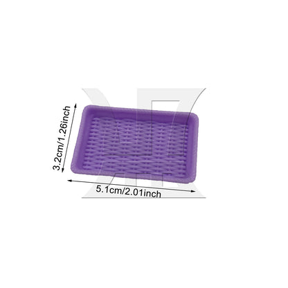 BQLZR 1pc DIY Scene Mini Rectangular Dining Plate Purple for Indoor Model