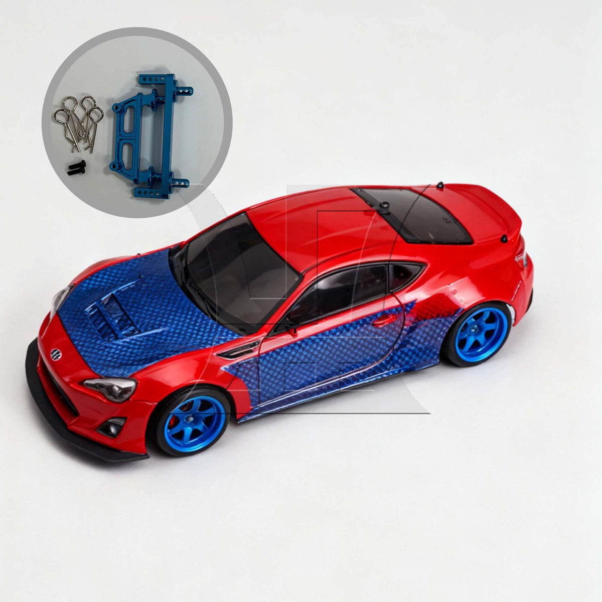 BQLZR 1set RC1:16 Front and Rear Remote Control Car Shell Pillars Blue Easy to Disassemble