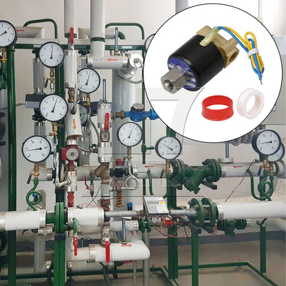 BQLZR DC 12V 1/4" N/O 2 Way Brass Solenoid Valve NBR Air Water Oil Electric Pneumatic