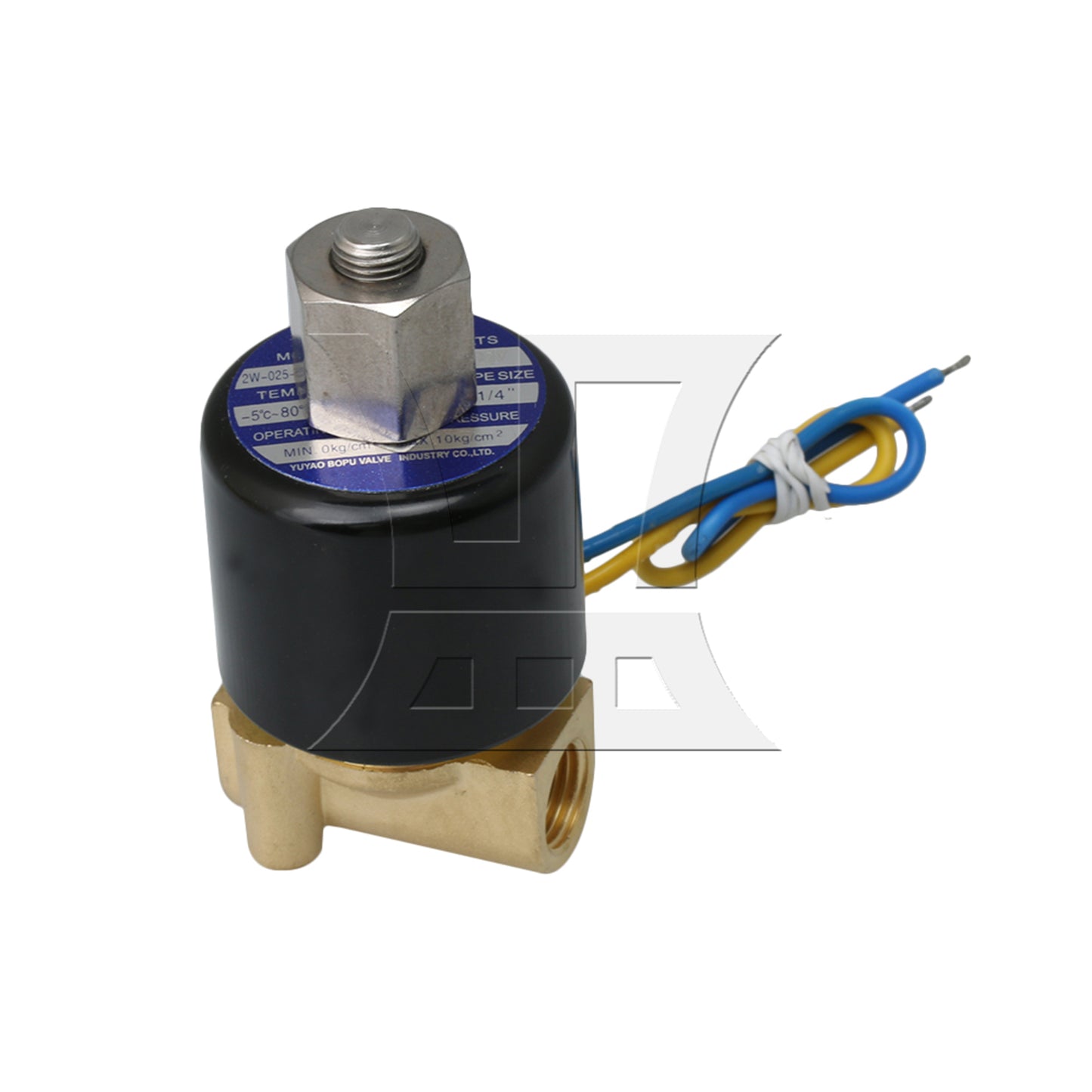 BQLZR DC 12V 1/4" N/O 2 Way Brass Solenoid Valve NBR Air Water Oil Electric Pneumatic
