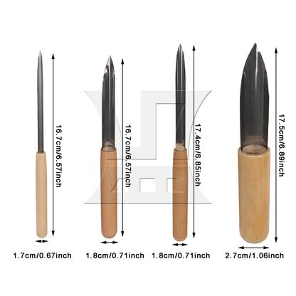 BQLZR 4PCS Semi Round Hole Pottery Clay Ceramic Tools For Drilling & Sculpture