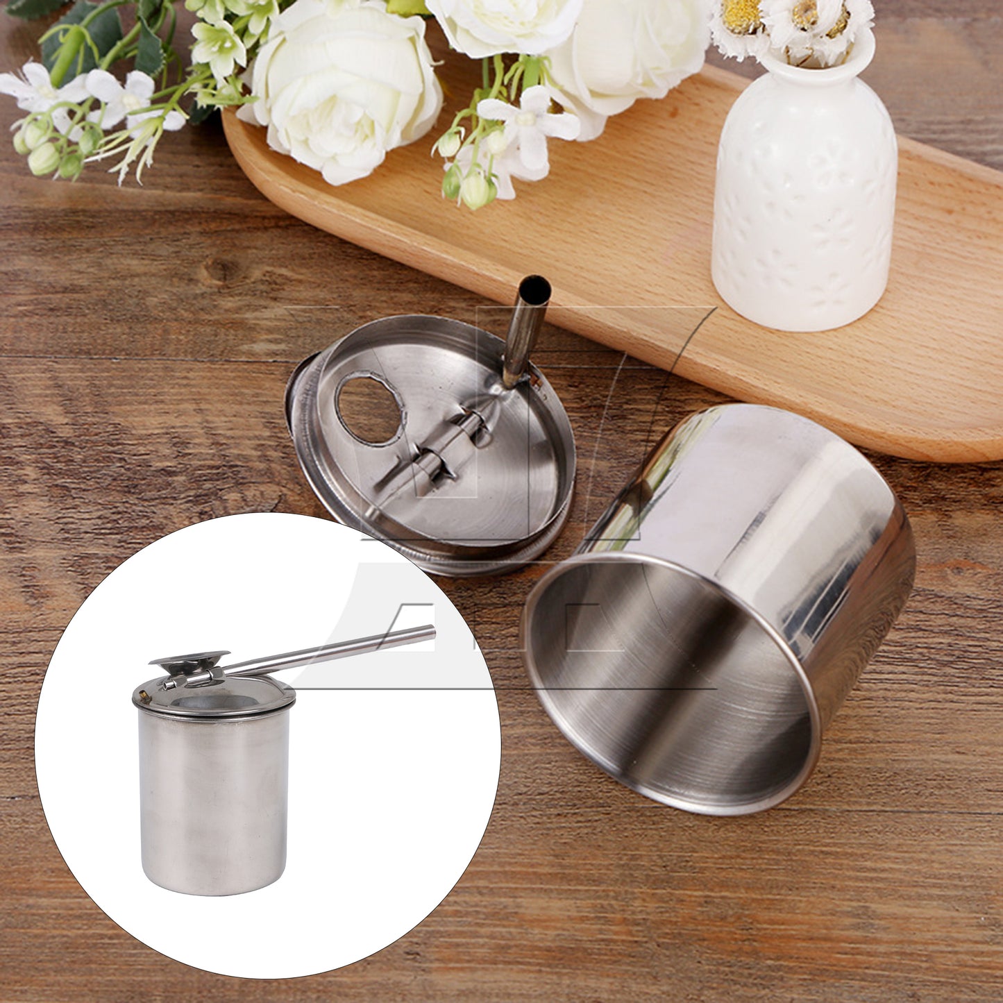 BQLZR Steel Metal Glaze Glazing Pot for Painting Sprayer Tool 300ML