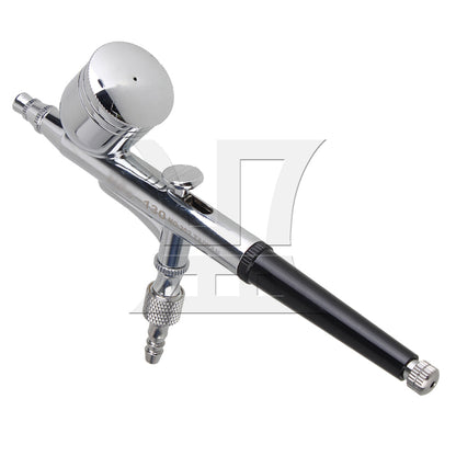 BQLZR Dual Action Airbrush 0.5mm Nozzle Dia Gravity Spray Set Paint Art Kit Silver