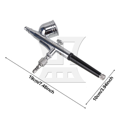 BQLZR Dual Action Airbrush 0.5mm Nozzle Dia Gravity Spray Set Paint Art Kit Silver