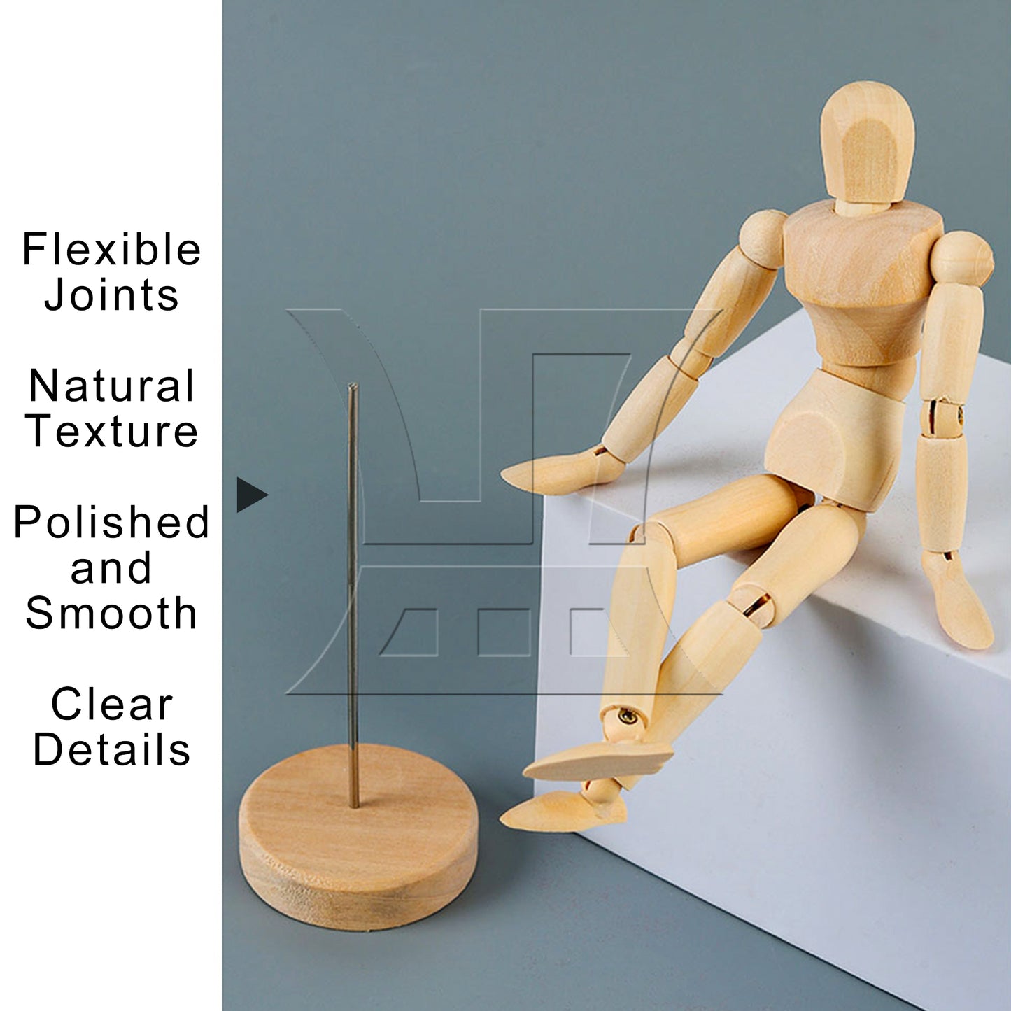 BQLZR Wooden Wood Figure 4.7" Unisex Manikin Mannequin Human Artist Drawing Model