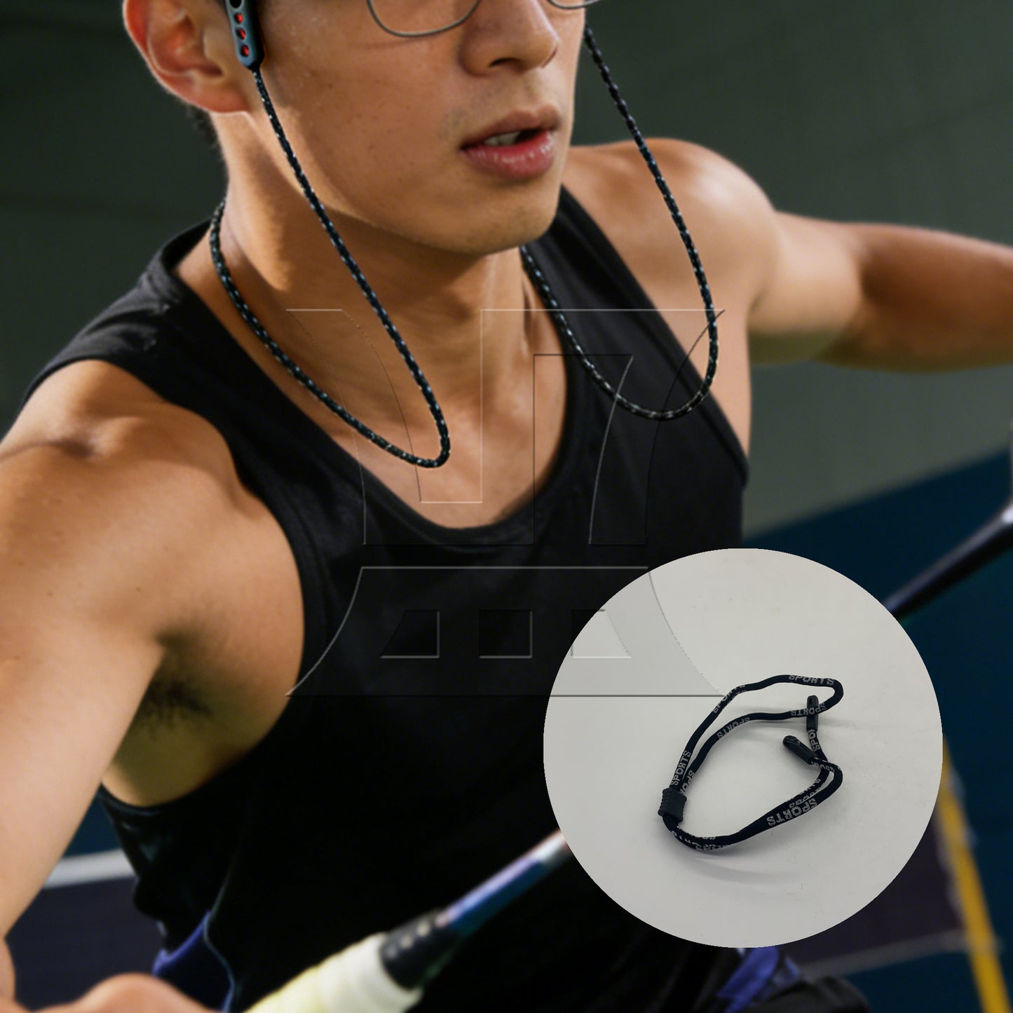 BQLZR Eyeglass Holder Spandex Cord Black Sunglass Glasses Eyewear Strap