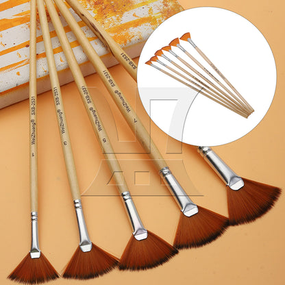 BQLZR 1set (6-In-1) Fan-Shaped Oil Paint Brush for Art Creation Art Painting