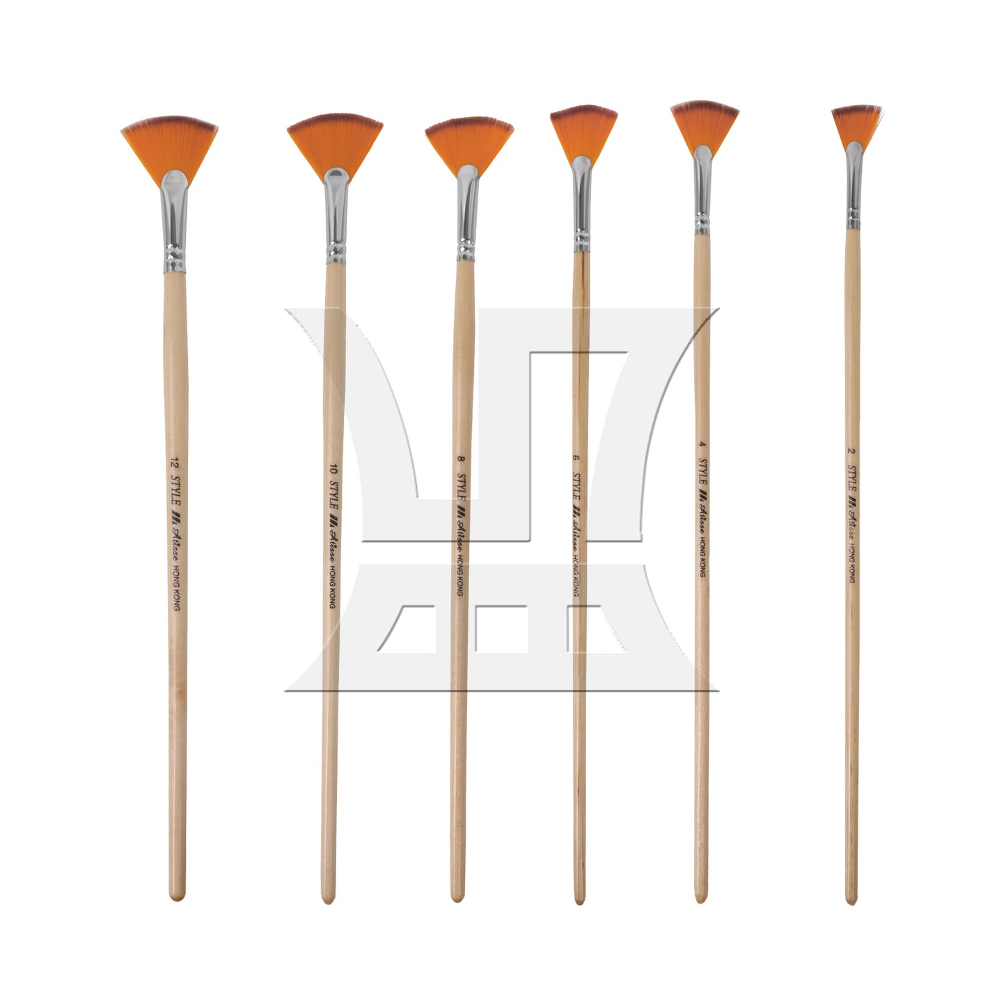 BQLZR 1set (6-In-1) Fan-Shaped Oil Paint Brush for Art Creation Art Painting