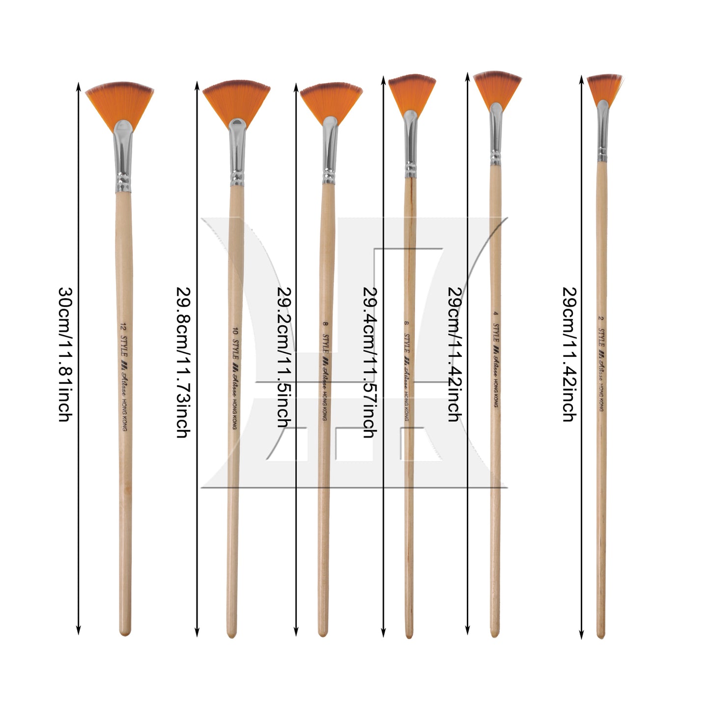 BQLZR 1set (6-In-1) Fan-Shaped Oil Paint Brush for Art Creation Art Painting